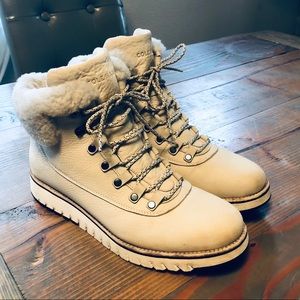 Shearling Trim Waterproof Winter Boot